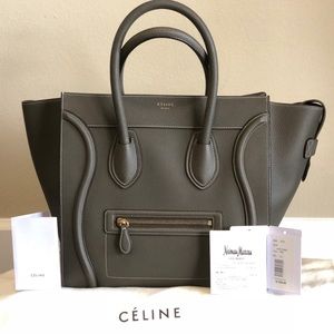 CÉLINE luggage mini tote light gray with receipt